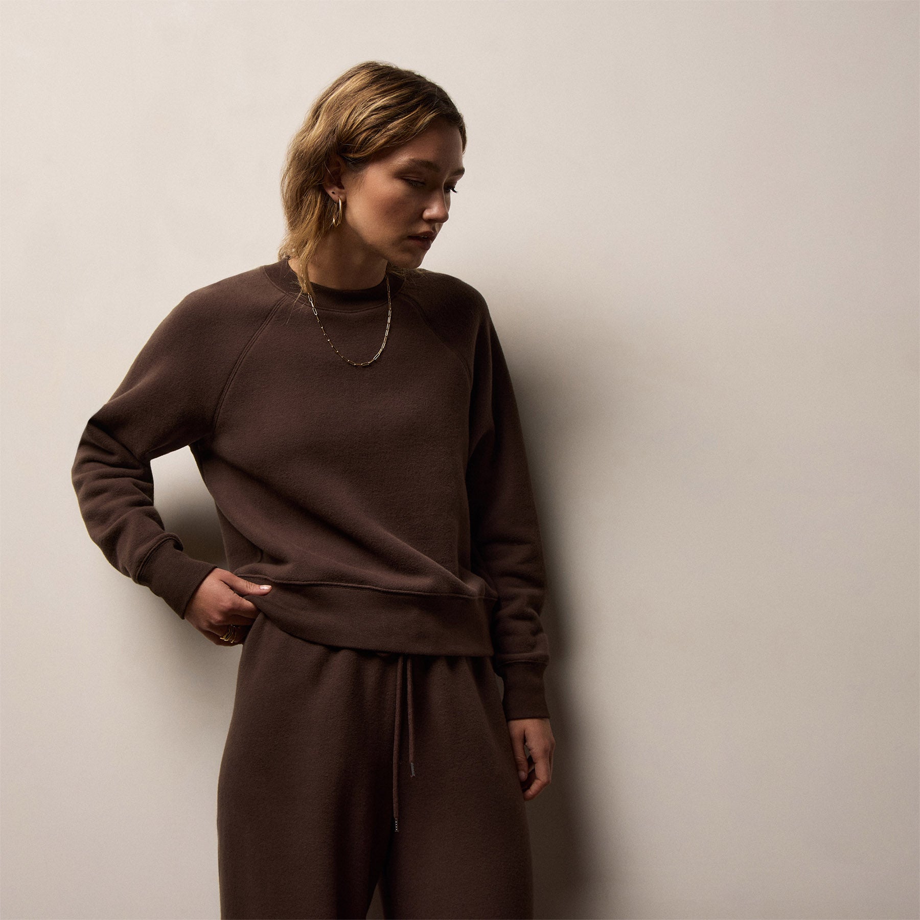 Cozy Fleece Crew in Porcupine | James Perse Los Angeles