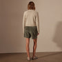 Cotton Linen Cropped Cardigan in Natural | James Perse Los Angeles