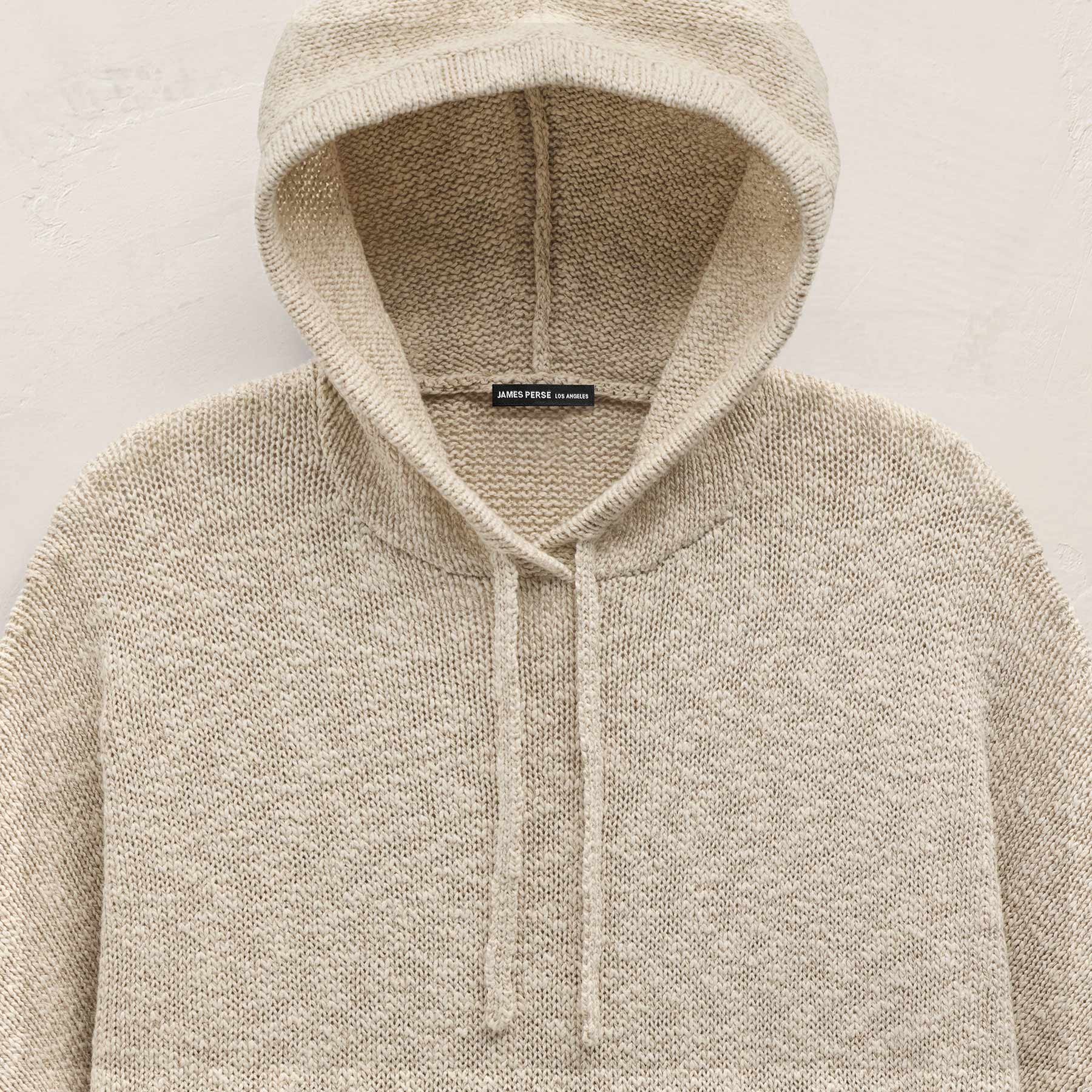 Baja Surf Hooded Poncho in Natural/White/Taupe | James Perse Los Angeles