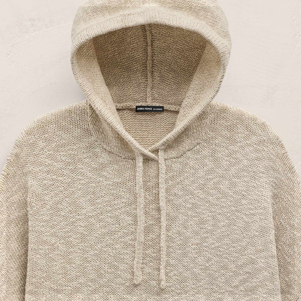 Baja Surf Hooded Poncho in Natural/White/Taupe | James Perse Los Angeles