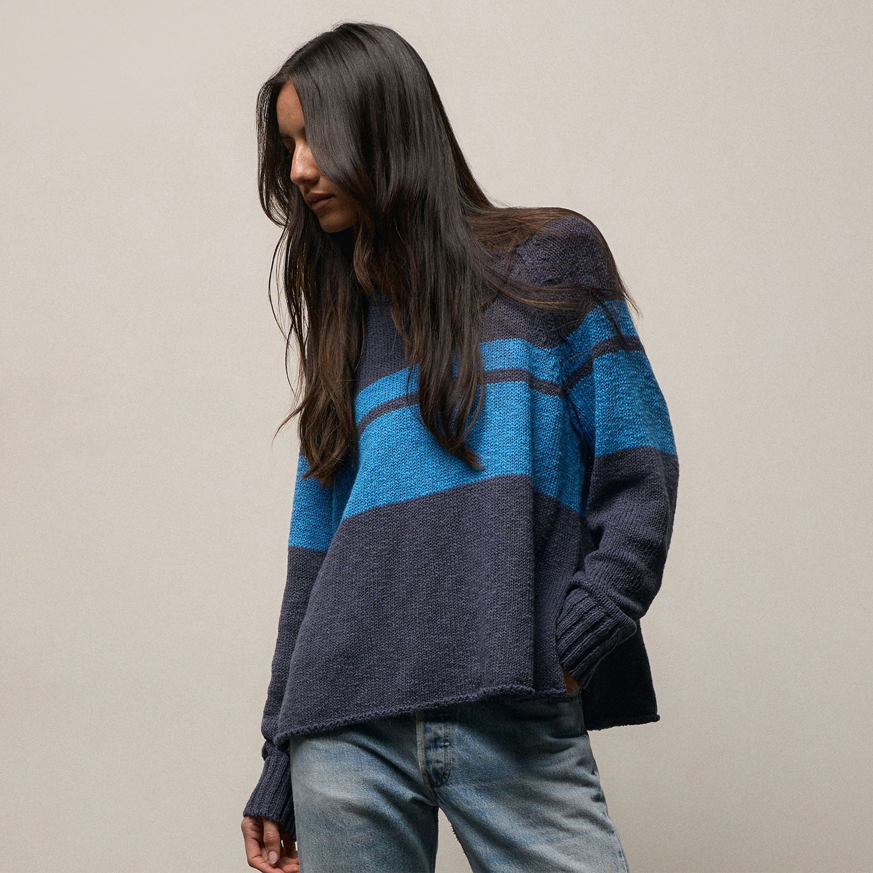 Surf Stripe Cotton Linen Sweater