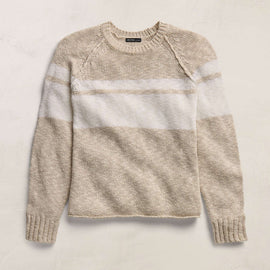 Surf Stripe Cotton Linen Sweater in Natural/White | James Perse Los Angeles