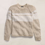 Surf Stripe Cotton Linen Sweater in Natural/White | James Perse Los Angeles