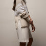 Surf Stripe Cotton Linen Sweater in Natural/White | James Perse Los Angeles