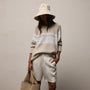 Surf Stripe Cotton Linen Sweater in Natural/White | James Perse Los Angeles