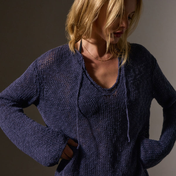 Cotton Linen Knit Tunic in Faded Navy | James Perse Los Angeles