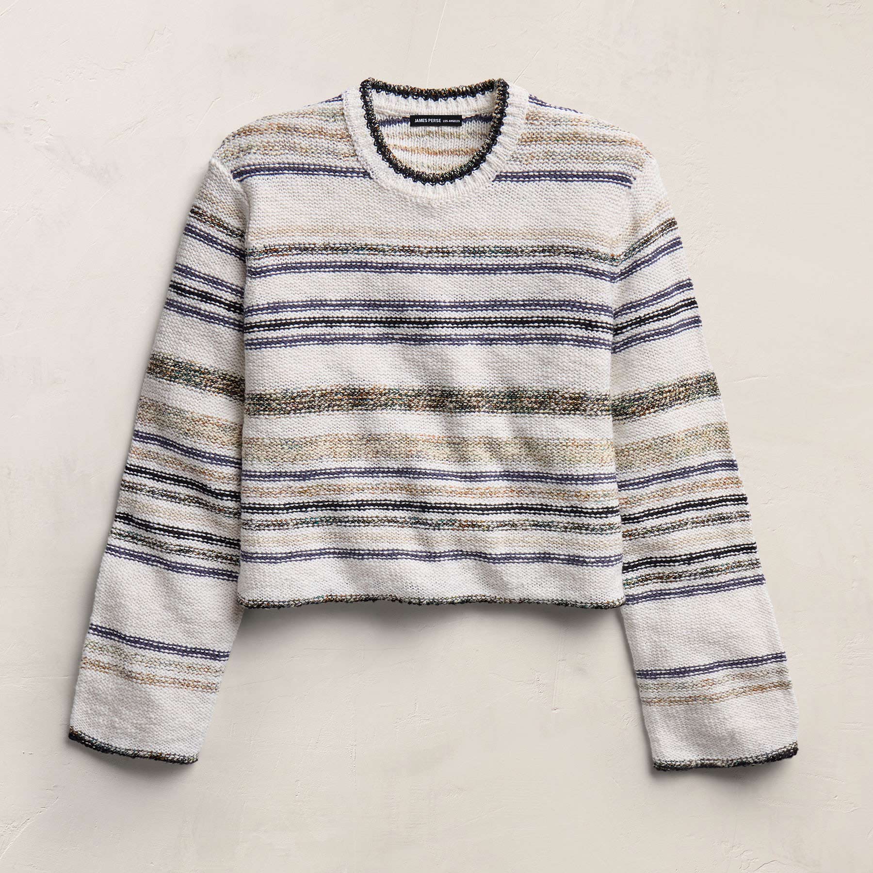 Grey Cape Multi Stripe Sweater In Neutral Multi Stripe | James Perse Los Angeles