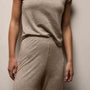 Wool Jersey Wide Leg Lounge Pant in Soft Beige | James Perse Los Angeles