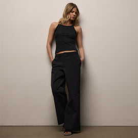 Italian Heavy Poplin Relaxed Pant in Black | James Perse Los Angeles