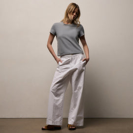 Italian Heavy Poplin Relaxed Pant in White | James Perse Los Angeles