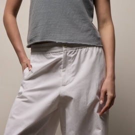 Italian Heavy Poplin Relaxed Pant in White | James Perse Los Angeles