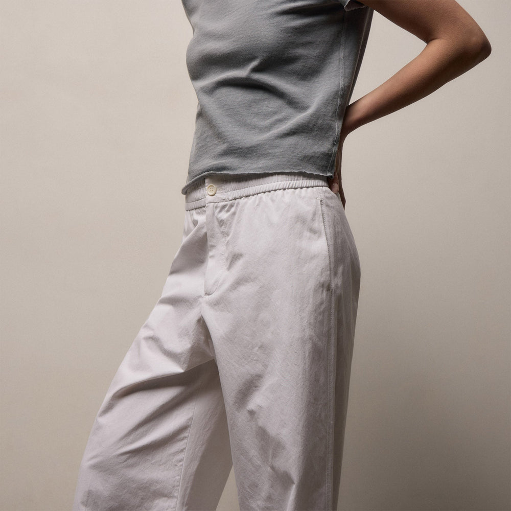 Italian Heavy Poplin Relaxed Pant in White | James Perse Los Angeles