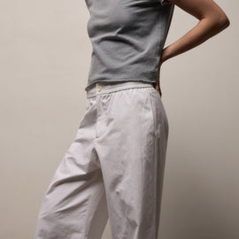 Italian Heavy Poplin Relaxed Pant in White | James Perse Los Angeles