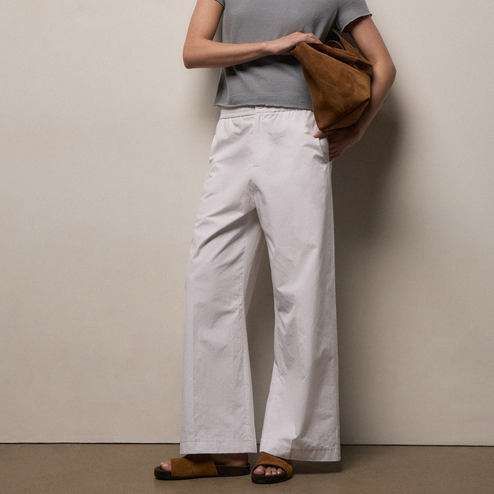Italian Heavy Poplin Relaxed Pant in White | James Perse Los Angeles