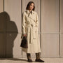 Italian Heavy Poplin Trench Coat in Beige | James Perse Los Angeles