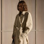 Italian Heavy Poplin Trench Coat in Beige | James Perse Los Angeles