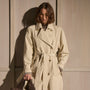 Italian Heavy Poplin Trench Coat in Beige | James Perse Los Angeles