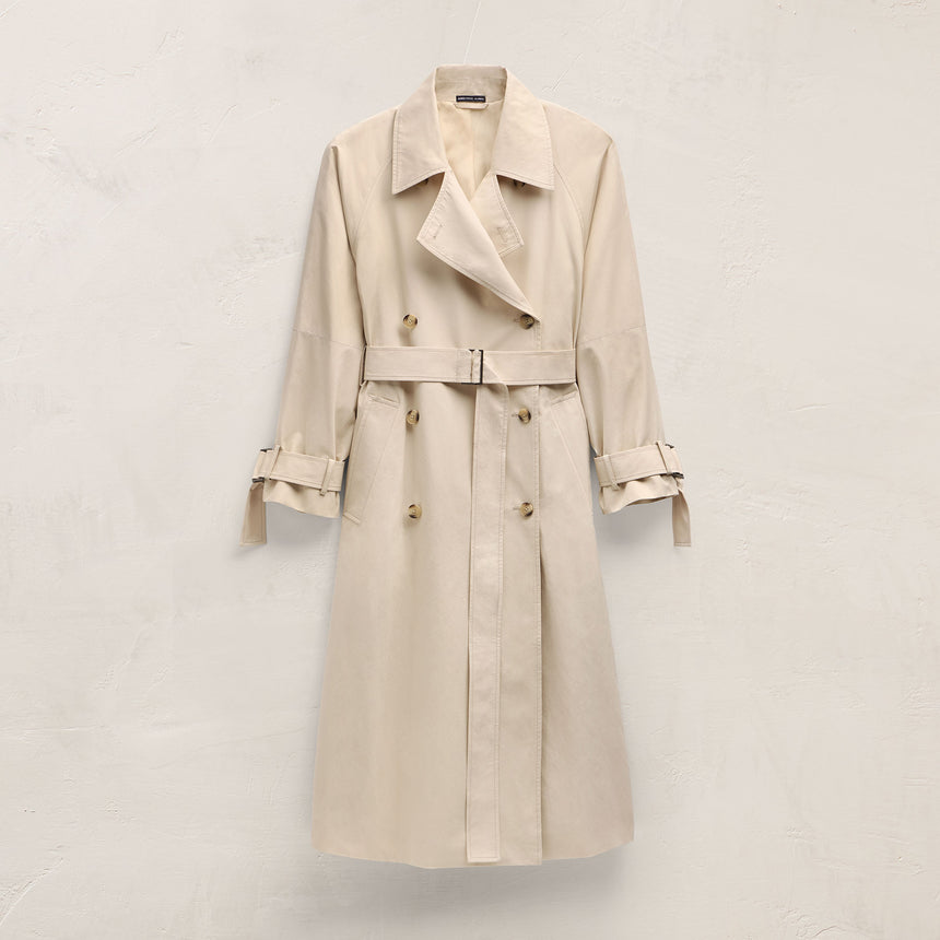 Italian Heavy Poplin Trench Coat - Beige