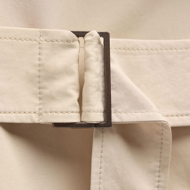Italian Heavy Poplin Trench Coat in Beige | James Perse Los Angeles