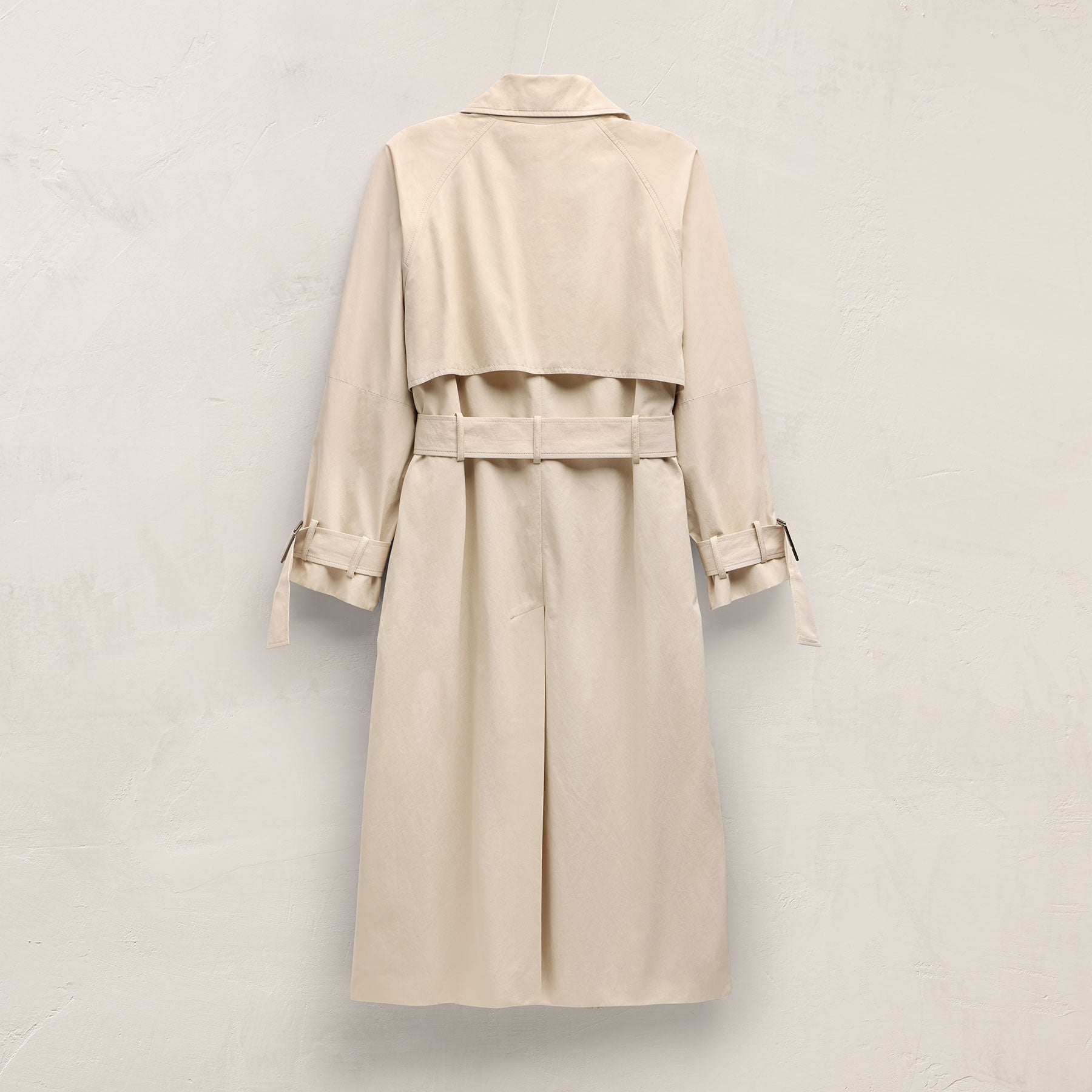 Italian Heavy Poplin Trench Coat in Beige | James Perse Los Angeles