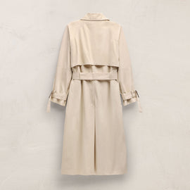 Italian Heavy Poplin Trench Coat in Beige | James Perse Los Angeles