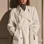Italian Heavy Poplin Trench Coat in White | James Perse Los Angeles