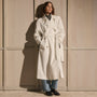 Italian Heavy Poplin Trench Coat in White | James Perse Los Angeles