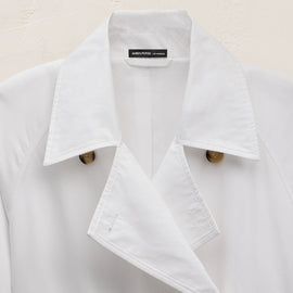 Italian Heavy Poplin Trench Coat in White | James Perse Los Angeles