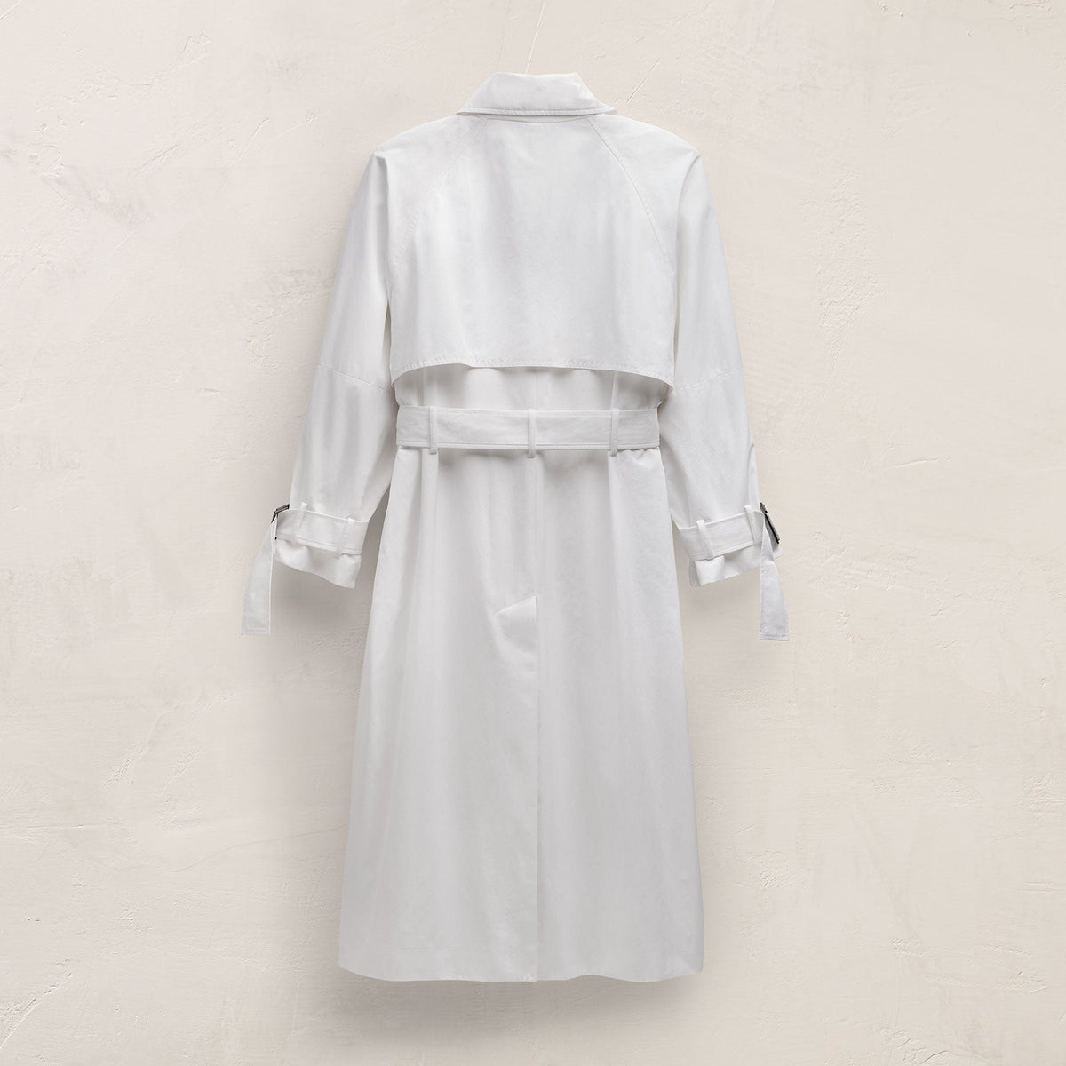 Italian Heavy Poplin Trench Coat in White | James Perse Los Angeles