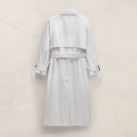 Italian Heavy Poplin Trench Coat in White | James Perse Los Angeles