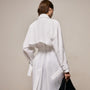Italian Heavy Poplin Trench Coat in White | James Perse Los Angeles