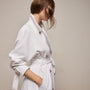 Italian Heavy Poplin Trench Coat in White | James Perse Los Angeles