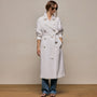 Italian Heavy Poplin Trench Coat in White | James Perse Los Angeles