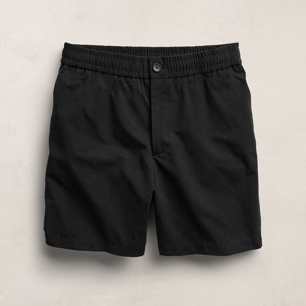 Italian Heavy Poplin Relaxed Short in Black | James Perse Los Angeles