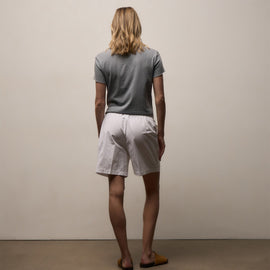 Italian Heavy Poplin Relaxed Short in White | James Perse Los Angeles