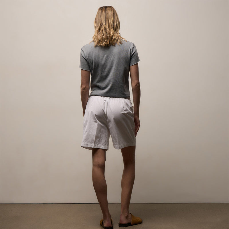 Italian Heavy Poplin Relaxed Short in White | James Perse Los Angeles