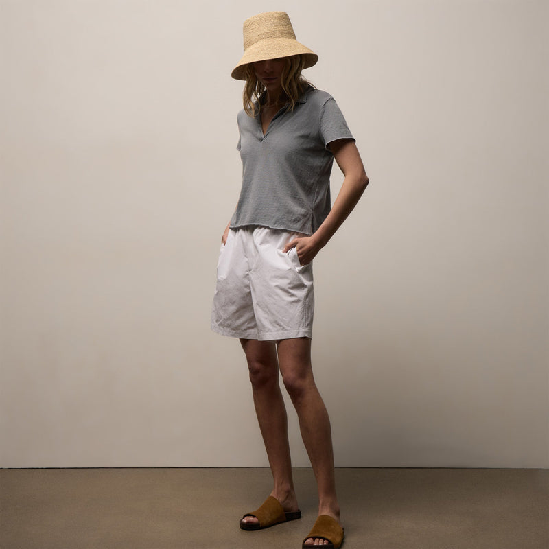 Italian Heavy Poplin Relaxed Short in White | James Perse Los Angeles