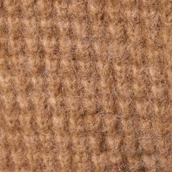 Chunky Waffle Knit Hooded Coat  in Camel | James Perse Los Angeles