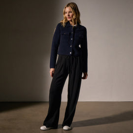 Sweater Knit Jacket in Navy | James Perse Los Angeles