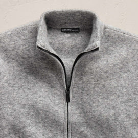 Wool Alpaca Stretch Zip Jacket in Mid Grey | James Perse Los Angeles FLAT