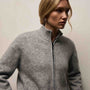 Wool Alpaca Stretch Zip Jacket in Mid Grey | James Perse Los Angeles