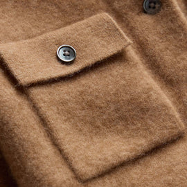 Wool Alpaca Funnel Neck Cardigan Jacket in Camel | James Perse Los Angeles