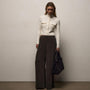 Wool Alpaca Btn Front Sweater Coat in Ivory | James Perse Los Angeles