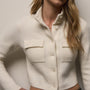 Wool Alpaca Btn Front Sweater Coat in Ivory | James Perse Los Angeles