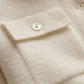 Wool Alpaca Funnel Neck Cardigan Jacket in Ivory | James Perse Los Angeles