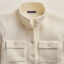 Wool Alpaca Funnel Neck Cardigan Jacket in Ivory | James Perse Los Angeles