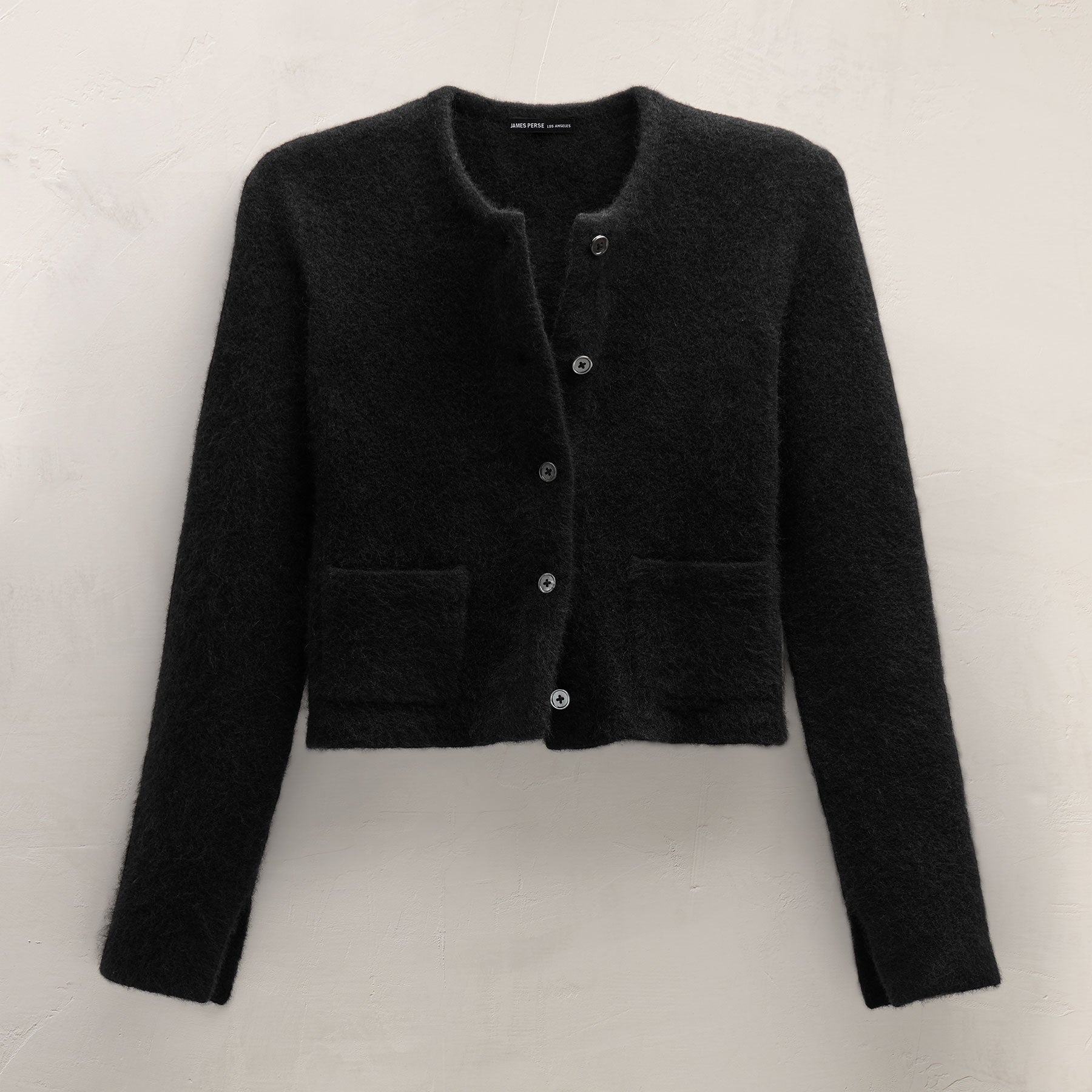 Wool Alpaca Cardigan Jacket - Black | James Perse Los Angeles