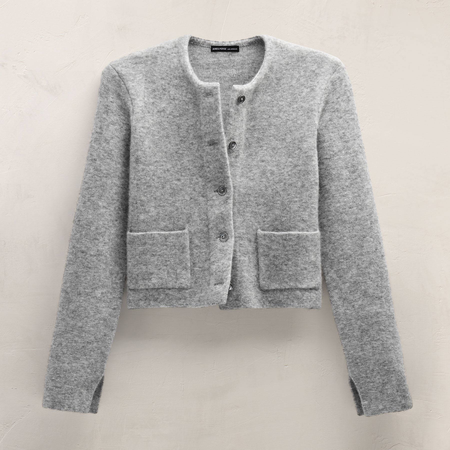 Wool Alpaca Cardigan Jacket - Mid Grey | James Perse Los Angeles