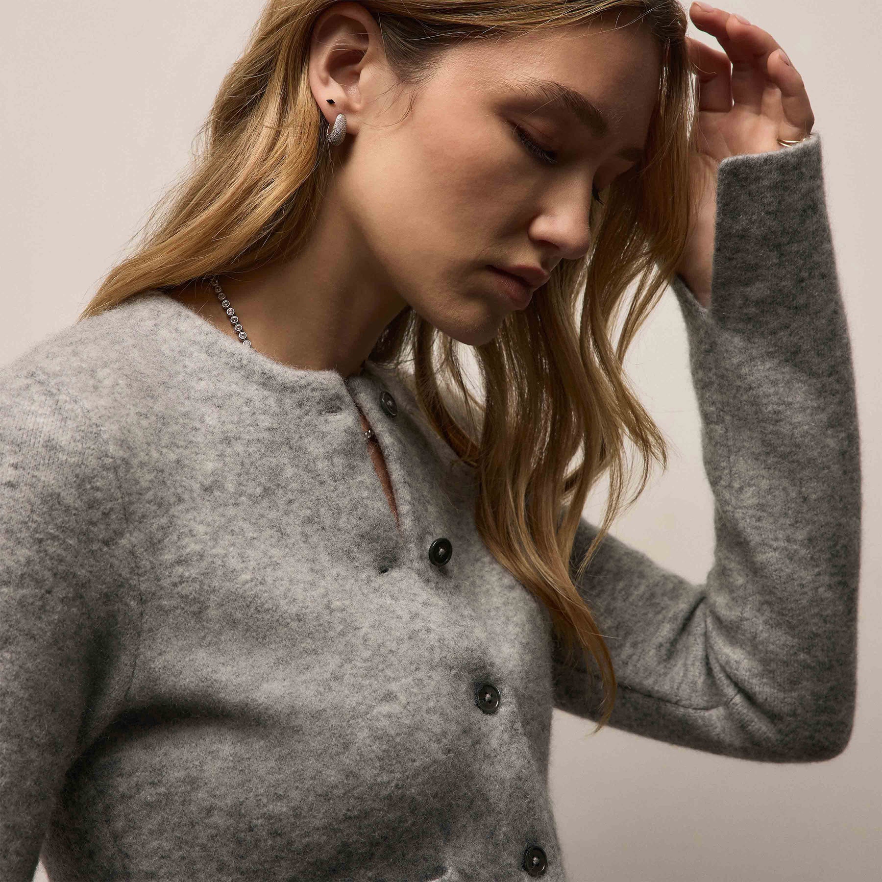 Wool Alpaca Cardigan Jacket - Mid Grey | James Perse Los Angeles