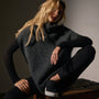 Waffle Knit Funnel Neck Tunic in Anthracite | James Perse Los Angeles